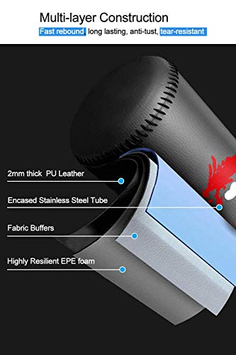 Dripex Freestanding Punching Bag - Heavy Boxing Bag with Suction Cup Steel Base, 47″/4FT Self Standing Kickboxing Bags Kick Punch Bag, Great for Home Gym Exercise Boxing Traing