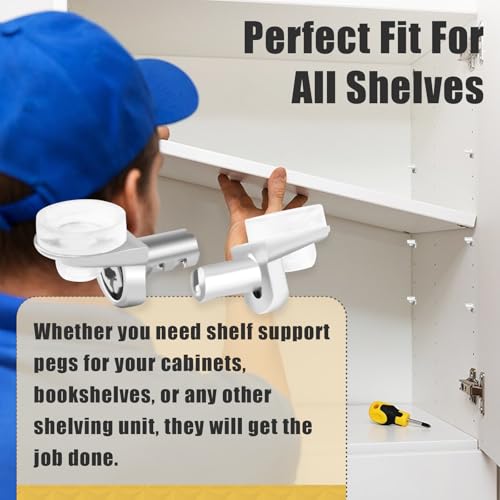 50 Pcs 1/5 Inch 5mm Shelf Pins - Cabinet Shelf Pegs with Silicone Suction Cups, Heavy Duty Shelf Pins for Support Kitchen Furniture, Shelf Pegs 5mm - color: 50-Pack