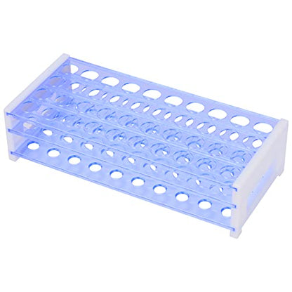 stonylab Test Tube Rack, 3-Tier Detachable Blue Plastic Holder Stand Rack, for Laboratory Scientific Experiments, 45/64 inch 40-Place