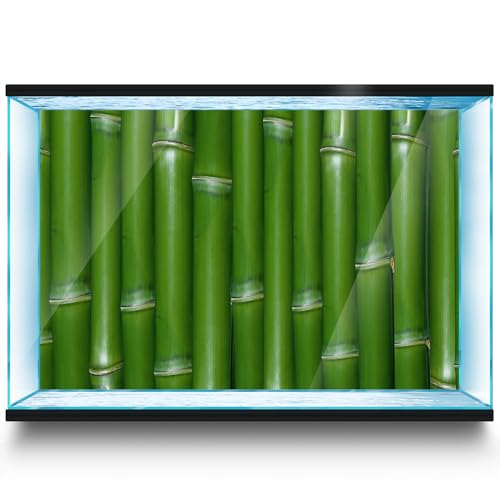 Aquarium Background Stickers - Bamboo Green Nodes Self-Adhesive Fish Tank Reptile Terrarium Decor Poster (45 x 30 cm / (17.7 x 11.8 inches)) - size: 45 x 30 cm / (17.7 x 11.8 inches)