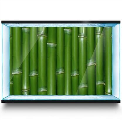 Aquarium Background Stickers - Bamboo Green Nodes Self-Adhesive Fish Tank Reptile Terrarium Decor Poster (45 x 30 cm / (17.7 x 11.8 inches)) - size: 45 x 30 cm / (17.7 x 11.8 inches)