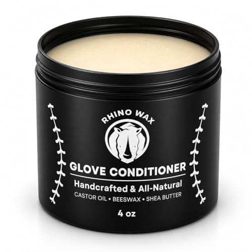 Rhino Wax Baseball Glove Conditioner for Leather - Break in, Protect & Care - size: 4 oz Glove Conditioner