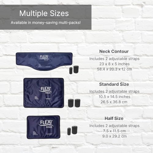 FlexiKold Ice Packs for Injuries Reusable with Straps – Cold Compress Gel Cold Pack, Ice Pack for Knee, – Flexible Medical Ice Wrap for Back, Shoulders, Legs, Muscle Pain – Standard – 2 Pk - style: Large 2-Pack
