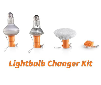 Light Bulb Changer Attachment Kit // High Reach Light Bulb Changer Grabber Fits All Extension Poles with Standard Acme Thread // Includes 2 Suction Cups and a Microfiber Cloth (Pole Sold Separately)