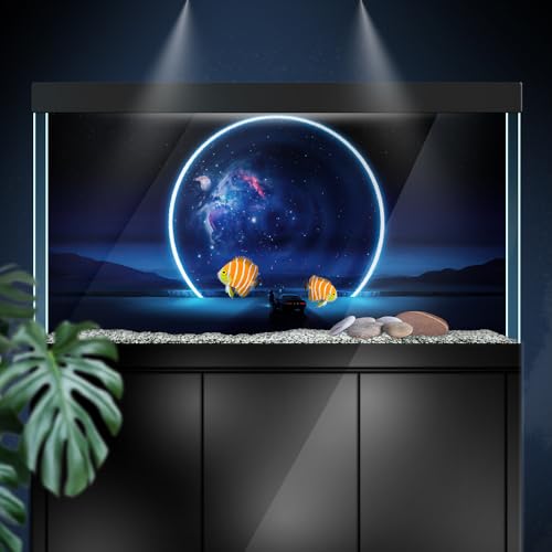 Aquarium Background Stickers - Black Hole Space - Fish Tank Reptile Terrarium Decor Poster (75 x 50 cm / (29.5 x 19.6 inches))