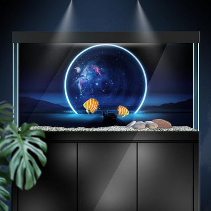 Aquarium Background Stickers - Black Hole Space - Fish Tank Reptile Terrarium Decor Poster (75 x 50 cm / (29.5 x 19.6 inches))