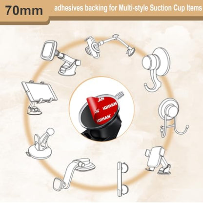 Sticky Adhesive Pad Replacement for Suction Cup Mount, 5pcs Circle 70mm(2.76") Extra Strong Double-Sided Sticker Tapes for Universal Car Dashboard Phone Holder Windshield Dash Cam GPS Camera Sucker