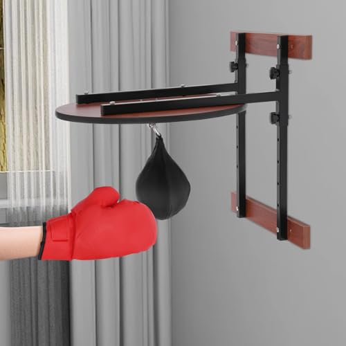Professional Wall Mount Speed Ball Kit, Adjustable Swivel Platform with PU Punching Bag, Improve Hand-Eye Coordination & Reflexes for Boxing/Martial Arts