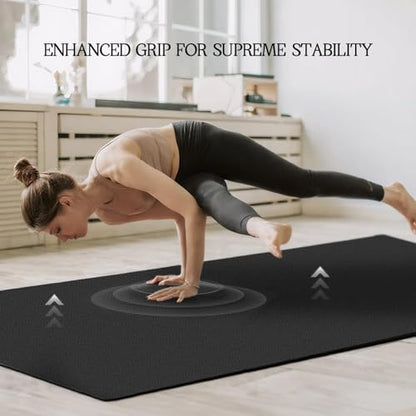 VTORY Extra Large Yoga Mat 6'x 4' - (6mm /8mm/12mm) - size: 6' x 4' x 1/2 in