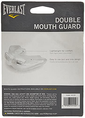 Everlast Double Mouthguard | Boxing Mouth Guard, MMA, Clear | Wrestling - color: Clear