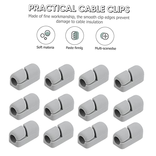 20pcs Clips Self-Adhesive Silicone Cable Fixing Clamps for Organizing USB Power and Mouse Cords Office
