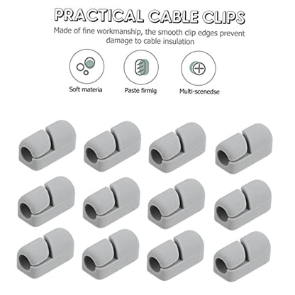 20pcs Clips Self-Adhesive Silicone Cable Fixing Clamps for Organizing USB Power and Mouse Cords Office