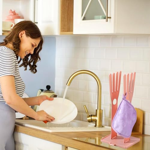 Kitchen Glofe Holder Mitten Dryer Plastic Washing Sink Holder Stand - color: Pink