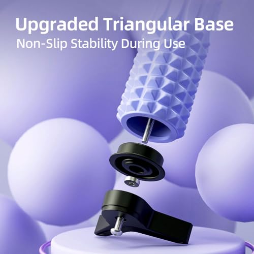 RUNWE Foam Roller with Stand - Bracket Foam Roller for Back Pain, 21 inch Trigger Point Deep Tissue Massage Roller, Medium Density Grid Bracket Foam Rollers, Leg Roller for Muscles Deep Tissue - color: Blue