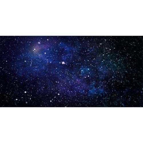 AWERT 48x18 inches Galaxy Aquarium Background Blue Starry Sky Universe Space Fish Tank Background Nebula Stars Terrarium Background