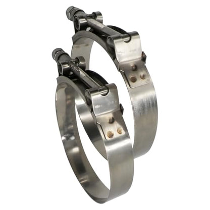 4" T Bolt Hose Clamp Stainless Steel - Working Range 108mm - 116mm for 4" I.D. Hose with 3mm - 6mm Wall Thickness, Roadformer T-bolt Hose Clamps Featured to Provide Reliable Sealing Force, 2 Pack - size: 4" Hose Clamp 108mm - 116mm (4.25" - 4.57")