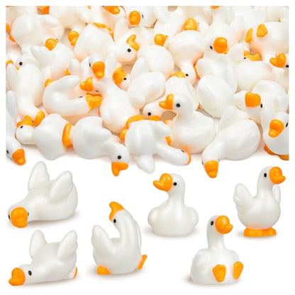 36pcs Mini Resin Goose Figurines, Tiny Animal Figurine Bulk, Small Desk Goose Decor for Garden Lawn Yard Micro Landscape Aquarium Potted Ornament DIY Craft