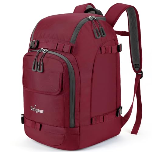 Unigear Ski Boot Bag Backpack 50L/70L for Helmet, Goggles, Skis & Snowboard - color: Red, size: 50L