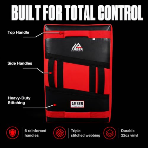 Amber Fight Gear Curved Body Punching Shield Striking Kick Shield for Boxing Punching Pad Muay Thai Training Foot Target Strike Body Shield, MMA, TKD, Martial Arts, Karate Workout 25”x16”x5”