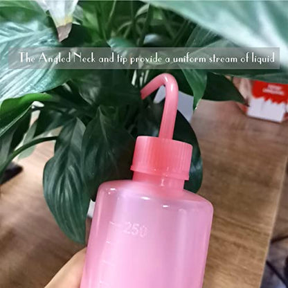 Valchoose 250ml Pink Squeeze Wash Bottles, Angled Nozzle Container,2 Pack - color: Pink, size: 2x250ml