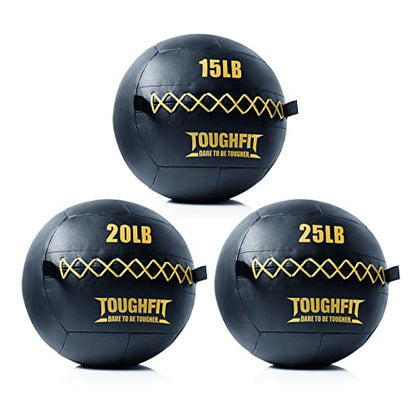 ToughFit Soft Wall Ball - Medicine Ball Set for Cardio Fitness Exercise - Weighted Med Ball for Strength and Conditioning Exercises, Cross Training Lunge, and Partner Toss - style: 15LB+20LB+25LB