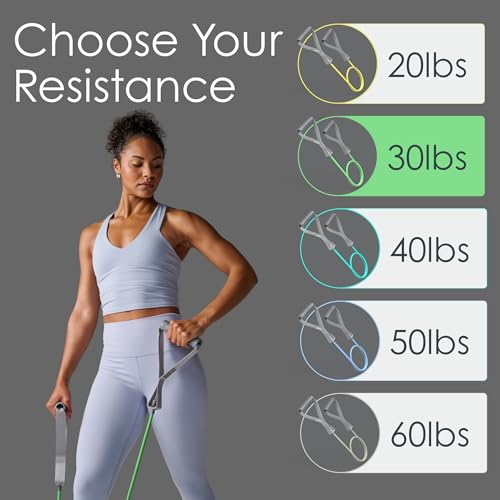 EQYP Power Tube Resistance Bands with Handles – Exercise Bands for Home Workouts - size: 30lb