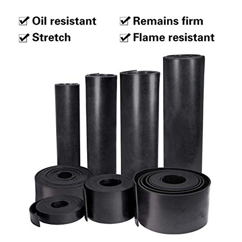 Neoprene Rubber Sheet Roll 3/16" (.187") Thick x 18" Wide x 24" Long for DIY Gaskets, Pads, Seals, Crafts, Flooring,Cushioning of Anti-Vibration, Anti-Slip - size: 18" Wide X 24" Long, style: 3/16 (.187)" Thick