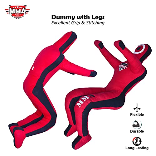 MMA Sports Brazilian JIU Jitsu Grappling Submission Throwing Dummy Punching Heavy Bag Kick Boxing Dummies UNFILLED - color: Red-2, size: 5ft, style: Sitting