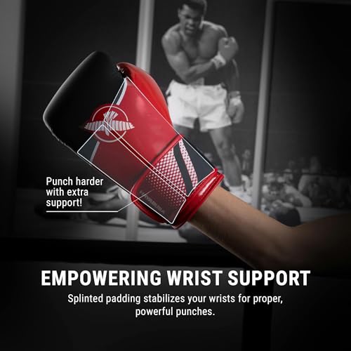Hayabusa Sport Boxing Gloves - Dual-Splinted - color: Red / White, size: 14oz