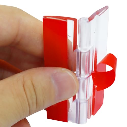 Hitefu 4 Pcs 65x40mm Clear Acrylic Hinges, Invisible Self Adhesive Hinge Kit for Aquarium Lids, Cabinets, Display Stands & DIY Furniture