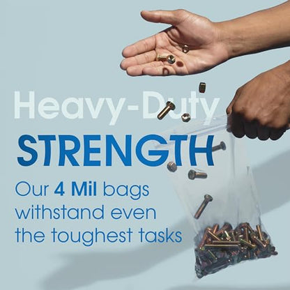 Spartan Industrial - 3" X 6" Heavy-Duty Small Zip Bags (1000 Count) - 4 Mil Plastic Bags for Packaging, Parts, Crafts - size: 3" X 6"