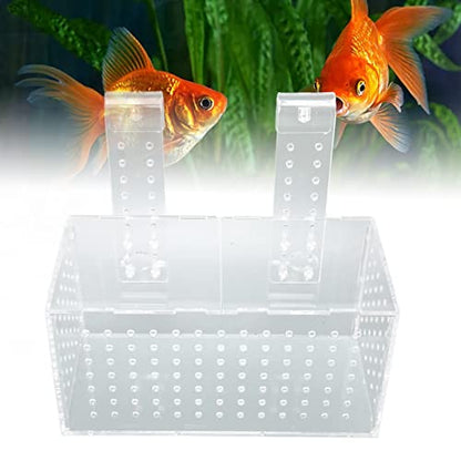 Fish Breeding Isolation Box, Acrylic Aquarium Hatchery 17x9x10cm, Transparent with Hook Installation - Easy Observation, Secure Lid Design, Suitable for Small Fish Tank (23 * 11 * 12CM) - size: 23*11*12CM