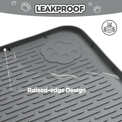 Cat Litter Mat, Extra Large 40" x 28" Silicone Mat Litter Trapping Mat for Scatter Control, Soft on Kitty Paws, Easy to Clean (Dark Gray) - color: Dark Grey