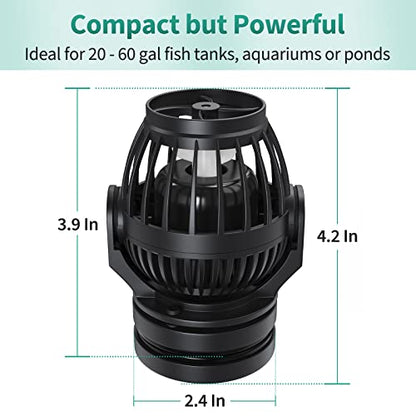 Uniclife 2100 GPH Aquarium Wave Maker for 60-120 Gallon Fish Tanks Adjustable Circulation Pump with Controller and Magnet Mount for Marine Freshwater Aquarium Circulation Pond - size: 60-120 Gallon