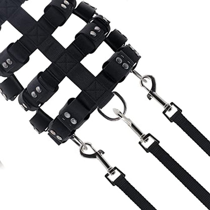 Weighted Tactical Dog Vest, No Pull Harness Symmetric Weight Pockets for Muscle & Weight Loss, Fit Pitbull GSD Husky, Heavy Nylon Service Harness Black - size: Dog's Waist 29.5"-36.5" | VEST ONLY