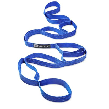 A AZURELIFE Premium Durable Stretch Straps with Loops, Stretching Strap for Physical Therapy, Multi-Loop Yoga Strap Fitness Exercise Strap for Yoga, Pilates, Dance, Flexibility&Exercise - color: #1-Blue