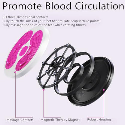 Ab Twist Waist Disc Board,Adjustable Waist Trainer Twisting Disc with Handles,Waist Slimming Balance Rotating Disc with Massage Foot Sole for Slimming Waist Arms Hips and Thighs - color: Red