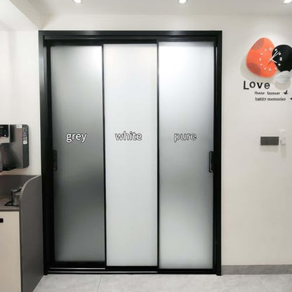 Frosted Window Film, Removable Glass Door Privacy Film, Suitable for Bathrooms, Offices, Static Cling Decorative Film, Reusable Window Stickers (White, 23.6X196.9 Inch)