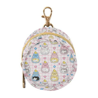 OTVEE Pacifier Case Cat Jar Aquarium Print Printed Waterproof Pacifier Holder Pouch with Metal Hook Clip Round Small Soother Storage Bag for Diaper Bag Stroller - color: Cat Jar Aquarium Print