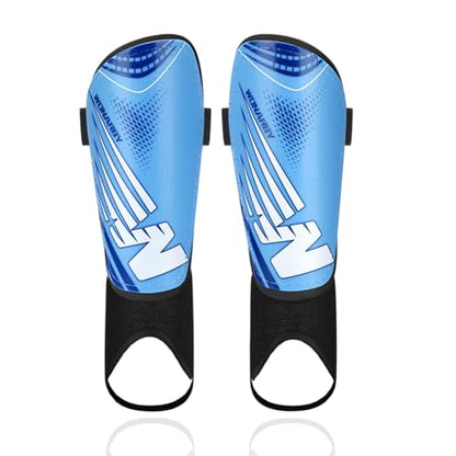 Shin Guards Soccer Youth Kids, Shin Guard Boys Girls Teenagers 2-18 Yrs Old | Soccer Shin Guards with Ankle Sleeves Protection - Football Shin Pads Equipment with Adjustable Strap - color: Blue, size: X-Small