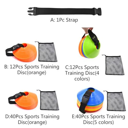 Nylon Buckle Straps, Football Cones Disc Cones Soccer Agility Cones Sports Training Cones Multicolor Field Marker Plastic Cones with Holder
