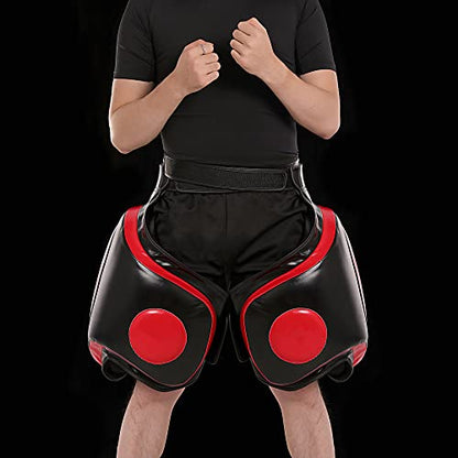 Kickboxing Thigh Pads， Muay Thai Boxing Leg Protector Guard | PU High Density Foam Shock Absorption Pads ，Adjustable Straps ， MMA, Punching, Taekwondo, Martial Arts Training Gear