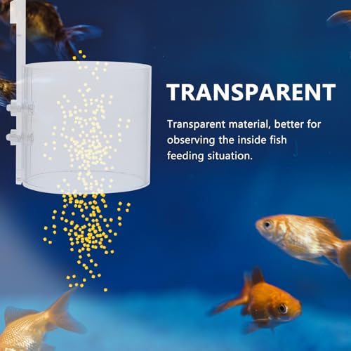 Fish Feeding Ring Acrylic Aquarium Feeder with Hook Anti-Scatter Fish Food Container Feeding Supply