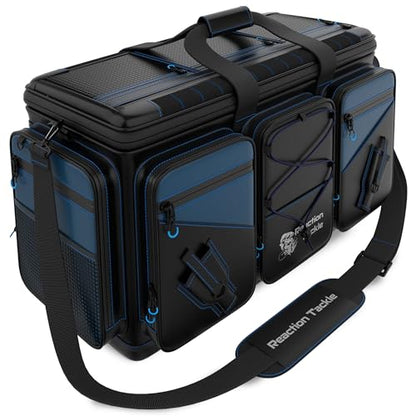 Reaction Tackle Fishing Tackle Bag – Salt Water Resistant Fishing Bag, 1000D PVC Waterproof Material, Tackle Box Organizer with Dividers for 3600 or 3700 Trays - color: D: XL Bag (without trays)