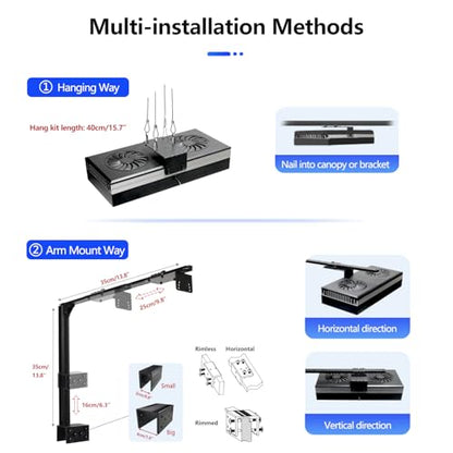 3xRL180 540W Saltwater Aquarium Light Reef Smart App Controlled Saltwater Fish LED Lighting for 72-96Inch Fish Tank LED Lights for Corals Reef Marine (3 Lights with Arm Kit) - size: 3 Lights With Arm Kit
