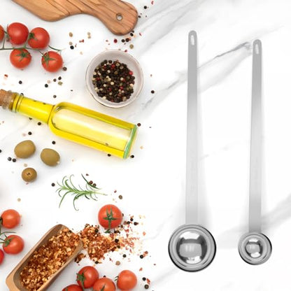 2PCS 1 Teaspoon Coffee Scoop, 9" Long Handle Measuring Spoon, 1tsp (5 ml) Stainless Steel Scooper - size: 1Tsp