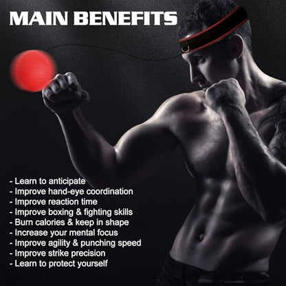 KTEBO® Boxing Reflex Ball Headband Set - Includes 4 Different Balls and 2 Adjustable Headbands for Beginner Proficiency Improvement, Great Boxing Equipment - style: Boxing Ball Set