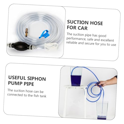 Manual Suction Hose Set for Car and Fish Tank, Water and Oil Siphon Pump with Guide Tube, Multi-purpose Vehicle Fuel Transfer Hose for Gasoline and Liquid