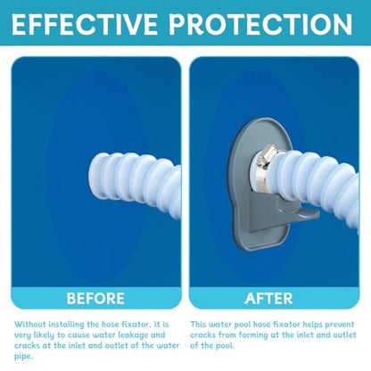 2 Pack Swimming Pool Pipe Holders, Above Ground Swimming Hose Support Holder with Tape, Designed Compatible with Intex Pools Prevent Pipe Sagging, Improve Pool Hoses