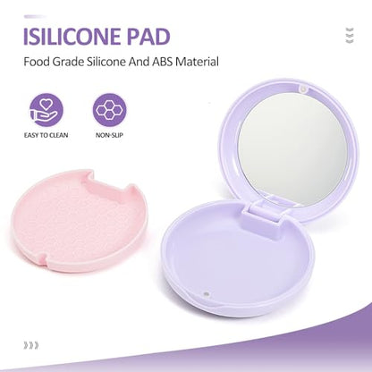 Orthodontic Retainer Case Aligner Mouth Guard Storage Box,Purple Pink - color: Purple Pink